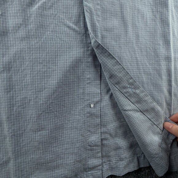 Quiksilver Short Sleeve 2XL Check Blue Streetwear Shirt Button Up Men Surf Skate - Picture 10 of 13